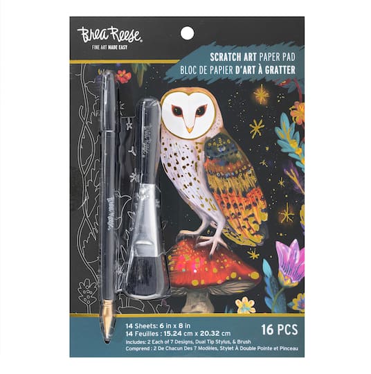 Brea Reese® 6" x 8" Folk Forest Scratch Art Paper Pad